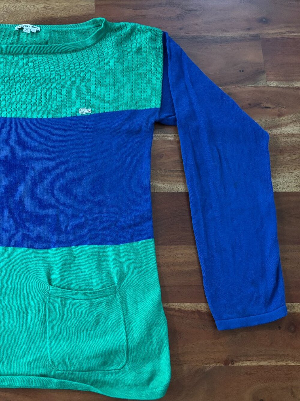 Lacoste Vintage Colorblock Boat Neck Knit Shirt - Large